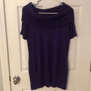 Purple short sleeved sweater dress